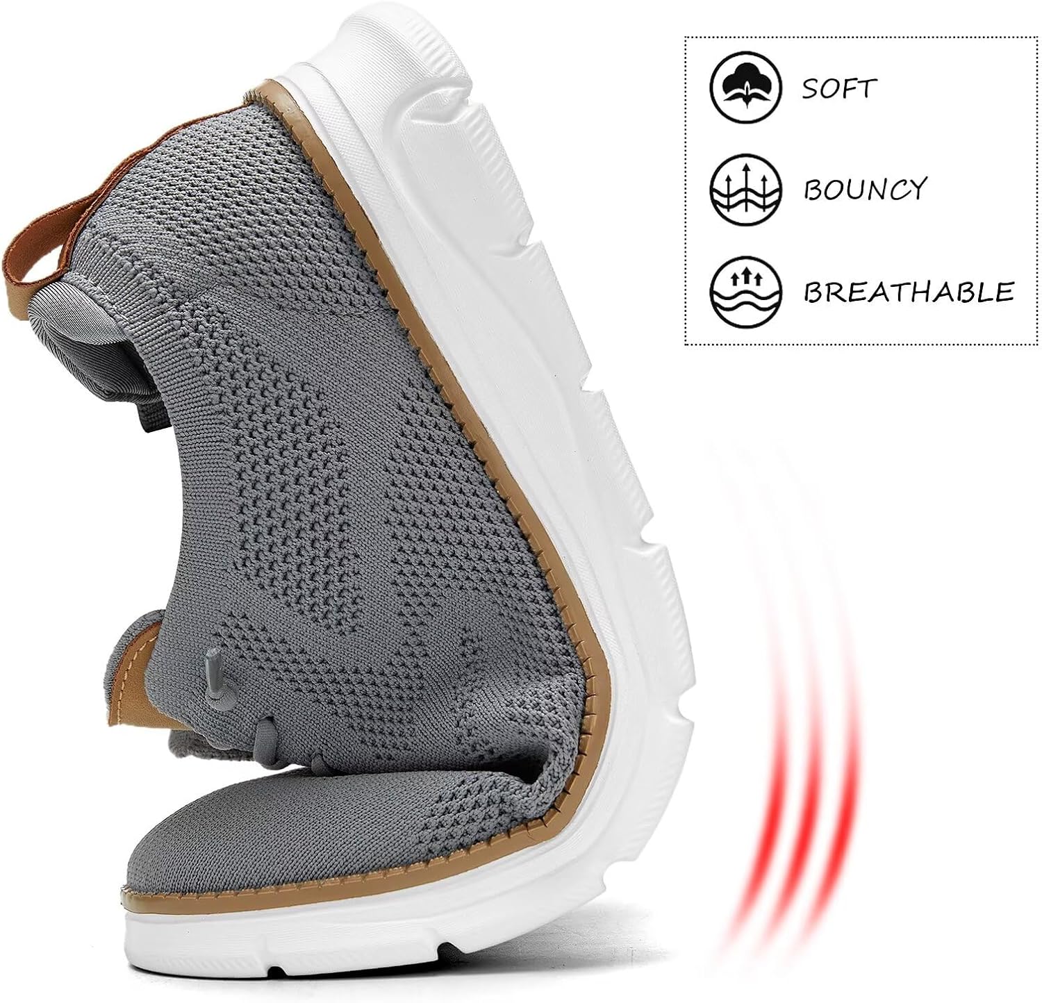 Mens Casual Dress Oxfords Shoes Fashion Mesh Business Walking Work Slip on Sneakers Comfortable Lightweight Soft Sole