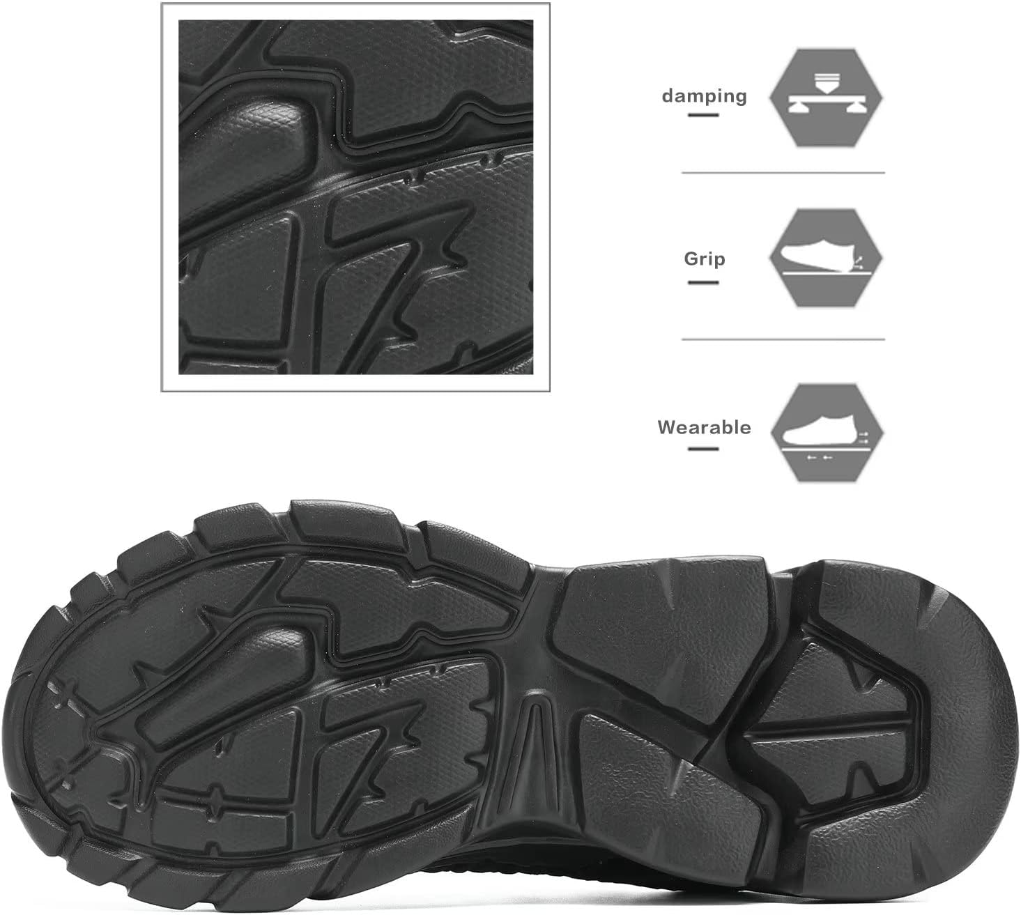 Srenket Men's Running Shoes, Non Slip, Breathable, Lightweight Fashion Sneakers, Slip Resistant Athletic Sports Walking Gym Work Shoes