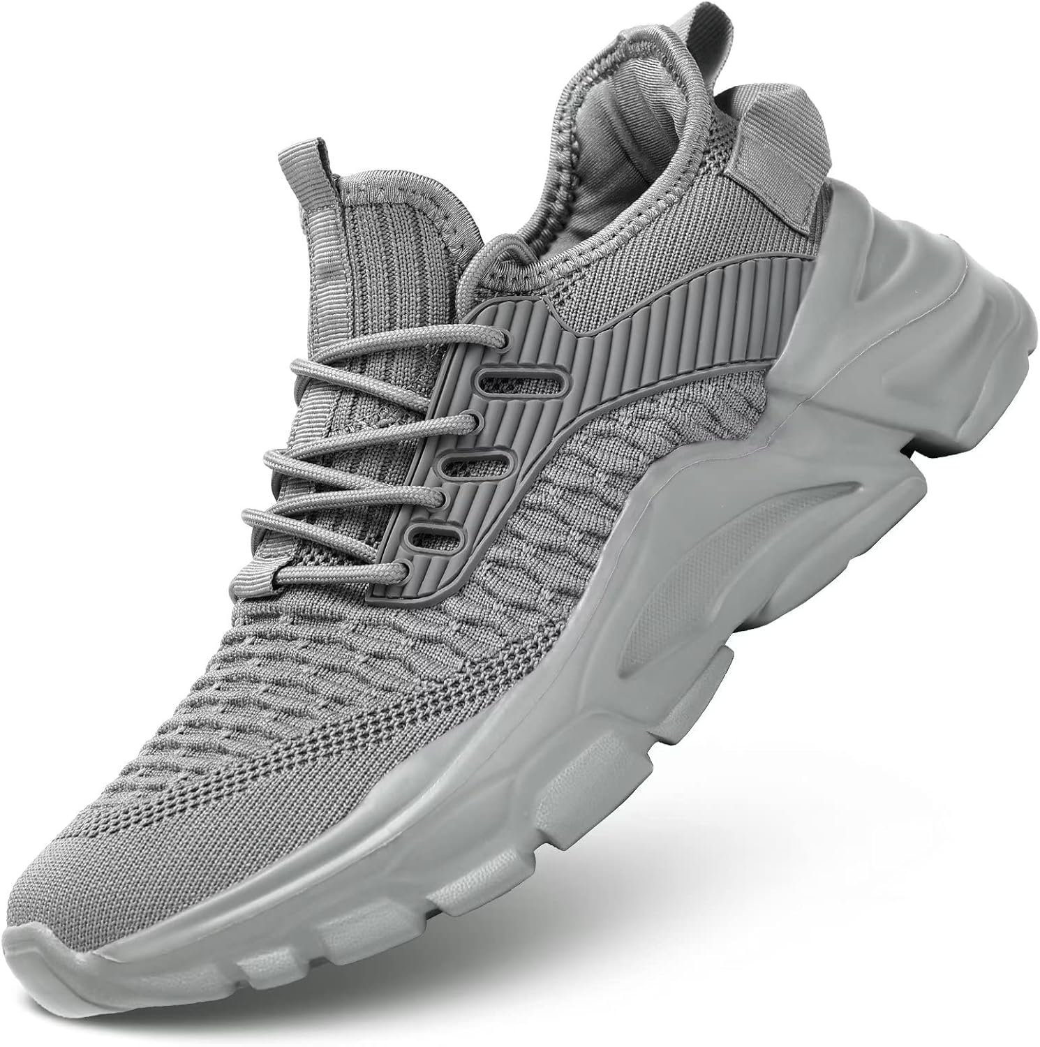 Srenket Men's Running Shoes, Non Slip, Breathable, Lightweight Fashion Sneakers, Slip Resistant Athletic Sports Walking Gym Work Shoes